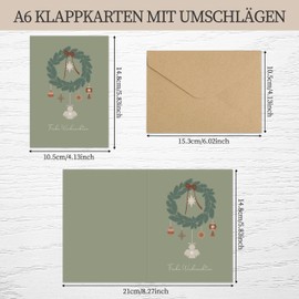 Christmas Cards with Envelope Set (Set of 36) - Christmas Greeting Card for Family Friends Business Customers, Merry Christmas Xmas Postcards, A6 Folding Cards Set Merry Christmas Cards (6 x 6)