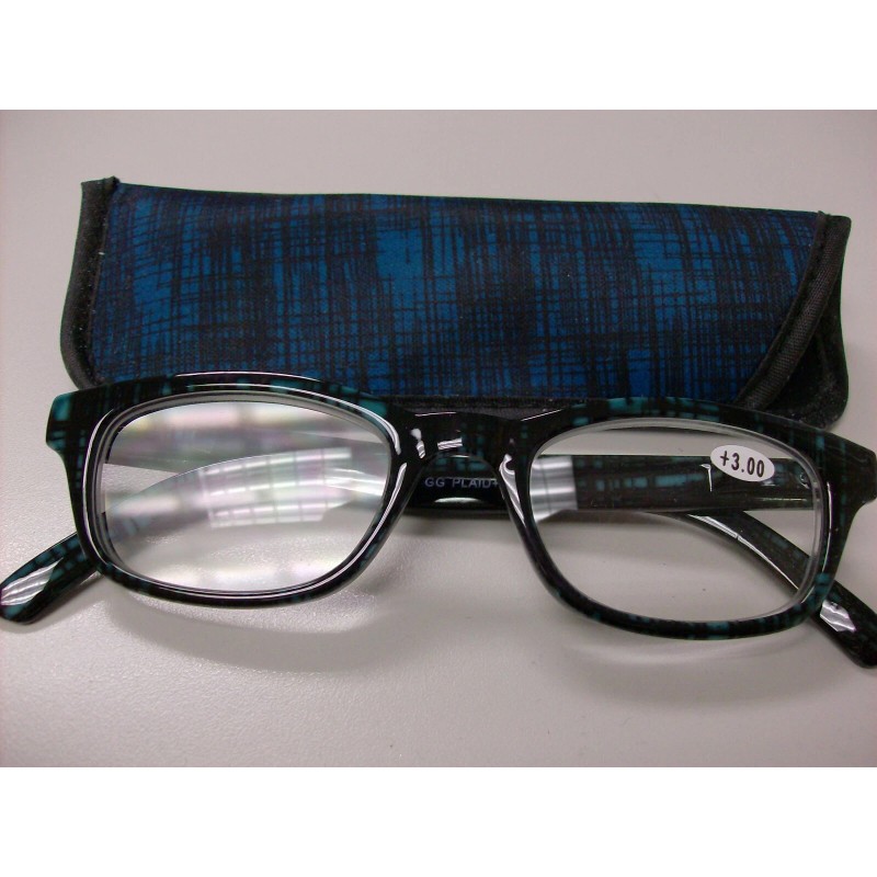 GG Plaid Reading Glasses, 4 assorted colors +3.00