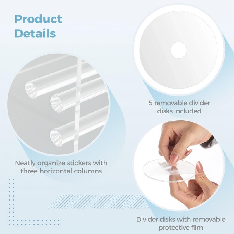 YOFAPA Clear Label Roll Holder, Transparent Acrylic Tape Dispenser, Adjustable