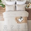 CozyLux Queen Size Comforter Set - 3 Pieces Beige Soft