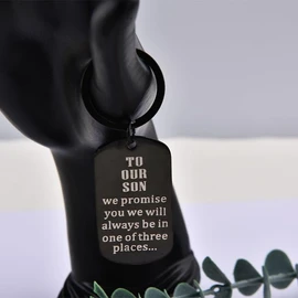 Son Keychain Gifts from Dad Mom, Son Birthday Gift Holiday Presents for Sons Motivational Inspirational Encouragement Gift Keychain for Men Boys I Love You Gifts