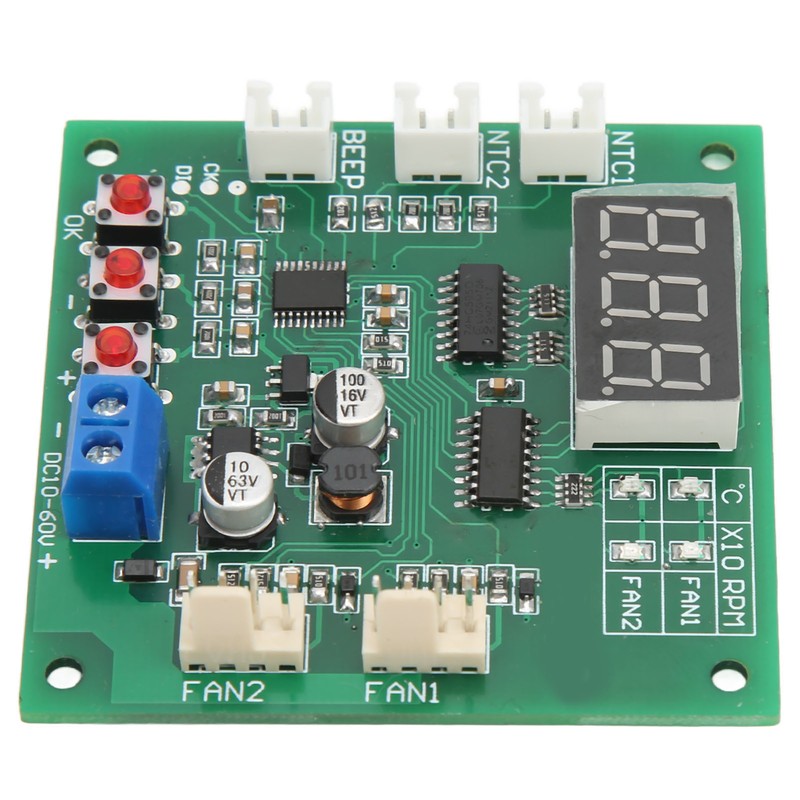 DC10‑60V 2 Channel 4 Wire Fan PWM Temperature Speed Controller