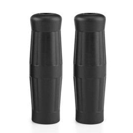 1"-7/8" Motorcycle Handlebar Grips Handlebars Non-Slip Rubber Vintage Cola Bottle Design 1 Pair (Left and Right) Black and White and Brown (Black)
