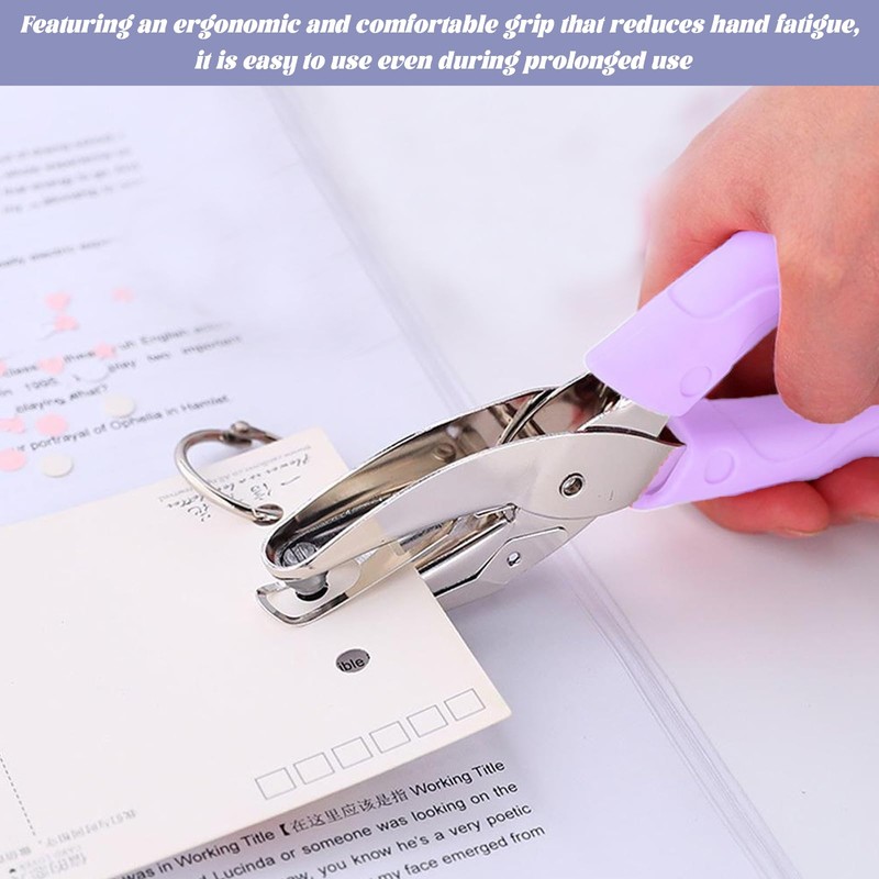 Gaaines 6mm Single Hole Punch, Purple, Plastic, Compact & Portable,