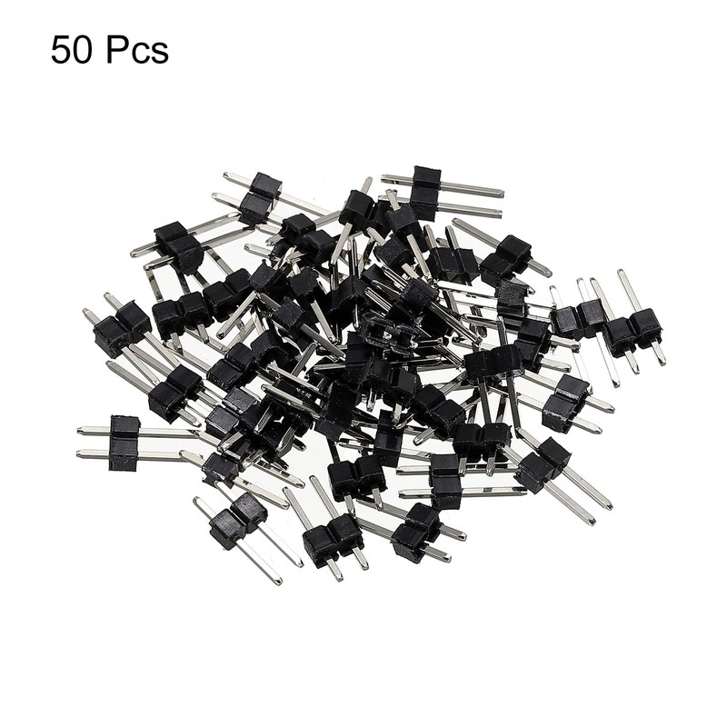 sourcing map Straight Pin Header DIP Single Row 2 Pin