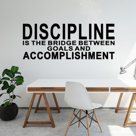 Motivational Quotes Wall Stickers for Office: Gym Inspirational Positive Vinyl Art Wall Decals for Bedroom Classroom School - Discipline 23" X 9"