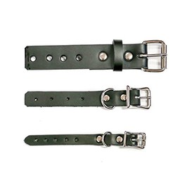 Collar Belt Choker Extension Extender Leather 2 Inch to 6 Inch Buckle (3/4" WIDE, BLACK)