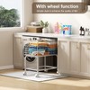 Wire Laundry Hamper Cart,Laundry Hamper Trolley with Pull Handle,White High