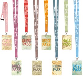 Hall Pass for Classrooms Hall Passes Lanyards Travel The Map Travel World Set of 8 Teacher Supplies Gift Boy Girl Bathroom Library Office Nurse Pass Elementary Middle School