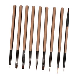 Healeved 9pcs Nail Art Brush Professional Liner Pens for Nail Design Manicure Tool and Designs