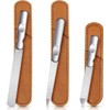 3 Pieces Stainless Steel Nail Files with Leather Case, Double