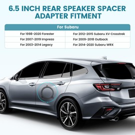 NuIth for Subaru 6.5 Inch Rear Door Speaker Adapter Bracket W/ Speaker Harness 1998-2020 WRX Forester Impreza XV Crosstrek Replace Rear Door Speaker Spacer Ring Kit