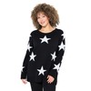 Ulla Popken Women's Glitter Stars Round Neck Raglan Long Sleeve