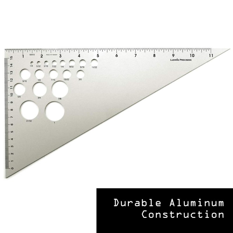 Ludwig Precision 12" 30-60-90-Degree Aluminum Drafting Triangle, 83012