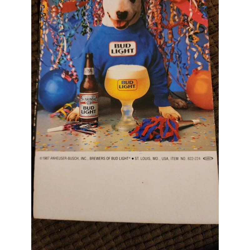 Budweiser 1987 Spuds Mackenzie the Original Party Animal Bud Light