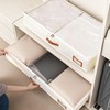 MEKOTRIN Waterproof Underbed Storage Box with Transparent Lid, Leather Handles,