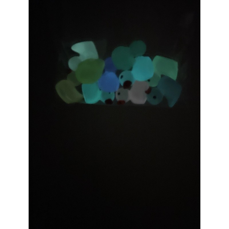 Unbranded Tiny Iridescent GITD Resin Duck Figure 2cm Set of