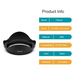 Fotover EW-83E Lens Hood Sun Shade Replacement for Canon EF-S 10-22mm f/3.5-4.5 USM & EF 16-35mm f/2.8 L USM, EF 17-40mm f/4.0 L USM Lens