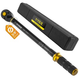 YIYEIE Upgrade 3/8" Drive Torque Wrench, 10-45 FT.LB/13.6-61 Nm, Click Torque Wrench for Bike, Motorcycle and Car Spark Plug, ±3% High Accuracy, with Easy-to-Use Locking Ring