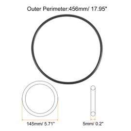 QUARKZMAN Pack of 5 Rubber O-Ring Nitrile 145 mm AD 5 mm Wide Sealing Washer Seal for Sewing Machine Engine Seal Repair