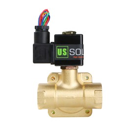 U.S. Solid 3/4" Brass Electric Solenoid Valve (High Pressure) 12 VDC Normally Closed
