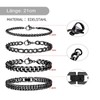 TempBeau Men's Silver Black Bracelet: 4 Pieces 5 Pieces Bracelets