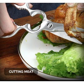 Stainless Steel Kitchen Shears Heavy Duty Full-steel Forged Metal Scissors for Food, Professional Chef Shears Bone Cutting Meat Pizza Scissors Kitchen Utensils Come Apart