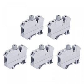 sourcing map DIN Rail Mount Fuse Holder Terminal Blocks Screw Type Grey UK10 Pack of 5
