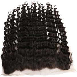 13x4 Deep Wave Lace Frontal Closure Ear To Ear HD Lace Closure 13x4 Closure Brazilian100% Remy Human Hair 180% Density Natural Color (13x4 Deep Wave, 16 Inch)