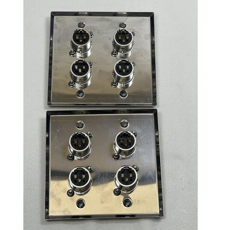 (2) Two Four XLR Double Wall Plates w/Neutrik NC3FD-L-1 Female
