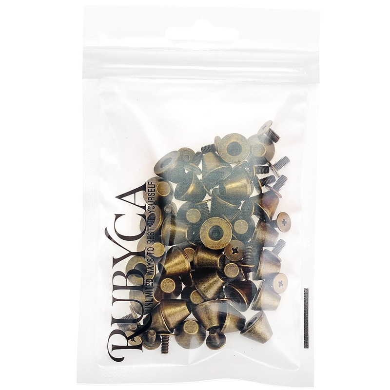 RUBYCA 50 Sets Bronze Color 8MM Big Mushroom Studs and