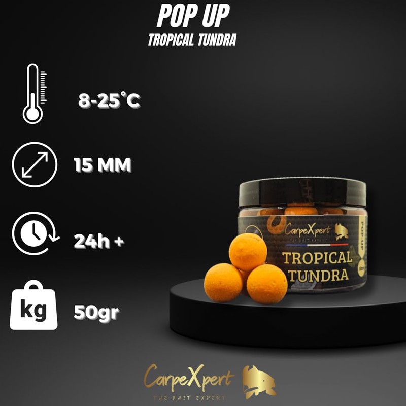 CarpeXpert - Pop-Up Tropical Tundra - 15mm - Floating Boilie,