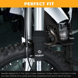 NICECNC 6" Fork Seal Protectors Universal Fork Cover Boots Compatible with 37-50mm Upside Down Forks Conventional Forks Compatible with V-Twin Sport Cruiser Adventure Touring Custom Dual Sport