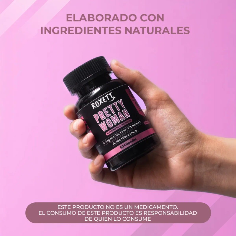 Pretty Woman Colágeno Hidrolizado Vitamina E Biotina 60 Caps