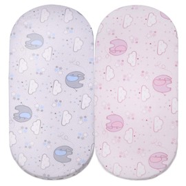 Pekitas Fitted Sheet 75 x 33 cm 72 x 33 cm Pram Baby Seat 2 Units Elephant