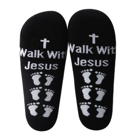 G2TUP Christian Socks Religion Christ Crew Socks Christianity Faith Gift Walk With Christ Religious Sock (Walk With Sock)