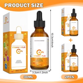 VEQENIFY Vitamin C Serum, 30 ml Face Serum, Moisturising Serum, Suitable for All Skin Types, Pack of 2