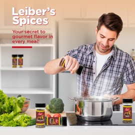 Lieber's Spice Set, Complete New Home Starter Seasoning Kit, 6 Piece Herbs Gift Set Featuring Oregano, Basil, Parsley Flakes, Rosemary Leaves, Bay Leaves, Pickling Spice - Kosher, Made in USA