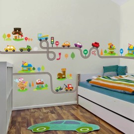 DaraBaby Vinil Decorativo Infantil Pista Autos Carritos Habitación