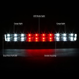 DNA MOTORING 3BL-GMC07-LED-BK-SM Black Housing LED Third Tail Brake Light [Compatible with 07-13 Sierra /Silverado 1500 2500 3500]