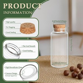 JIUYUE 55 pcs 30 ml Small Glass Cork Bottles,Glass Jar with Cork(1.06 oz oz-1.18x2.76 inch)