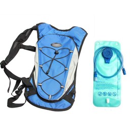 8L Bike Backpack with 2L Water Bag, Waterproof Hydration Bladder Bicycle Bag for Running Cycling Hiking Climbing Camping Skiing Hunting Biking (Blue)