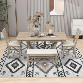 Western Area Rug 4x6 Southwestern Grey Carpet Washable Door Mat Low Pile Aztec Indoor Outdoor Floor Rugs Soft Non Slip Rug for Living Room Bedroom Beside Dinning Office Home Decor 4'x6'