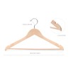 Nature Smile 20 Pack Unfinished Natural Solid Wooden Clothes Hangers