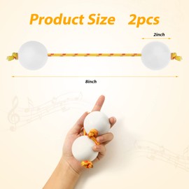 2 Pairs of Aslatuas Rhythmic Ball, Kashaka Shaker Instrument Classical African Shaker Rattle Hand Percussion for Kids Adults Weddings Parties Musical Class (White)