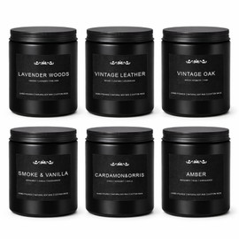 Candle Set for Men, 6 Pack Scented Candles Manly Gift Set, 42 oz Total