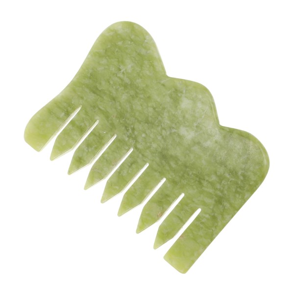 Healvian 1pc Natural Jade Massage Comb for Scalp Relief and