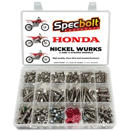Specbolt Fasteners Brand Nickel Wurks Bolt Kit: fits Japanese Style Off-Road Dirtbikes Like Honda CR CRF 80 85 125 150 250 450 500 CRF250 CRF450 CR125 CR250 CR500