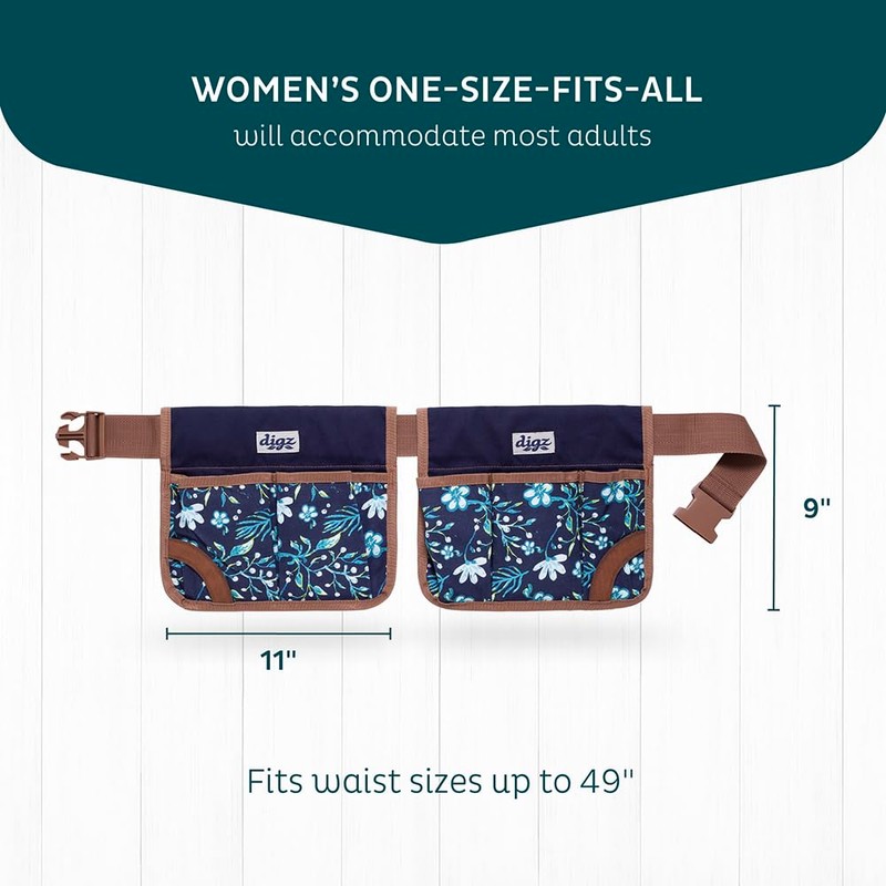 Digz Gardening Tool Belt, Midnight Floral