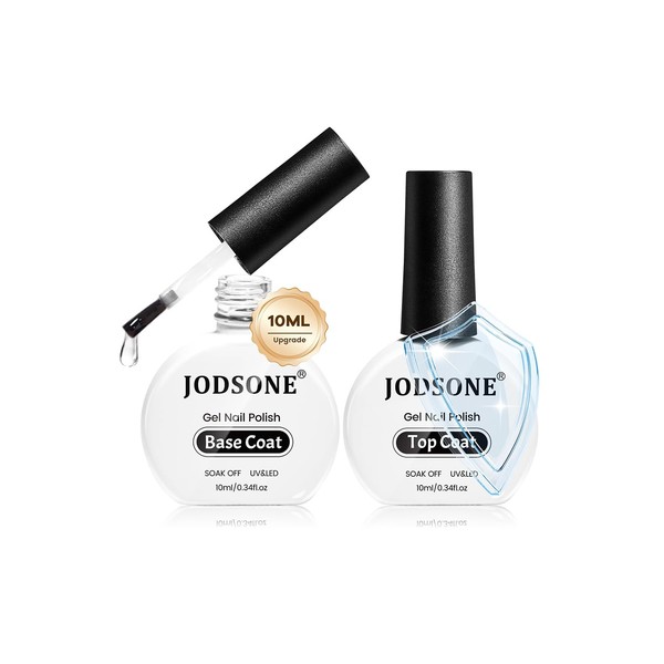 JODSONE 2 Bottles 10ml Base Coat Top Coat Gel UV